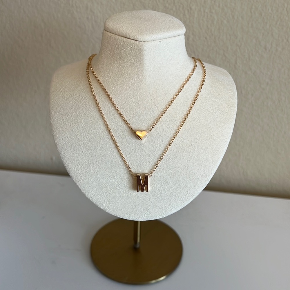 Brand New Initial With Heart Necklace